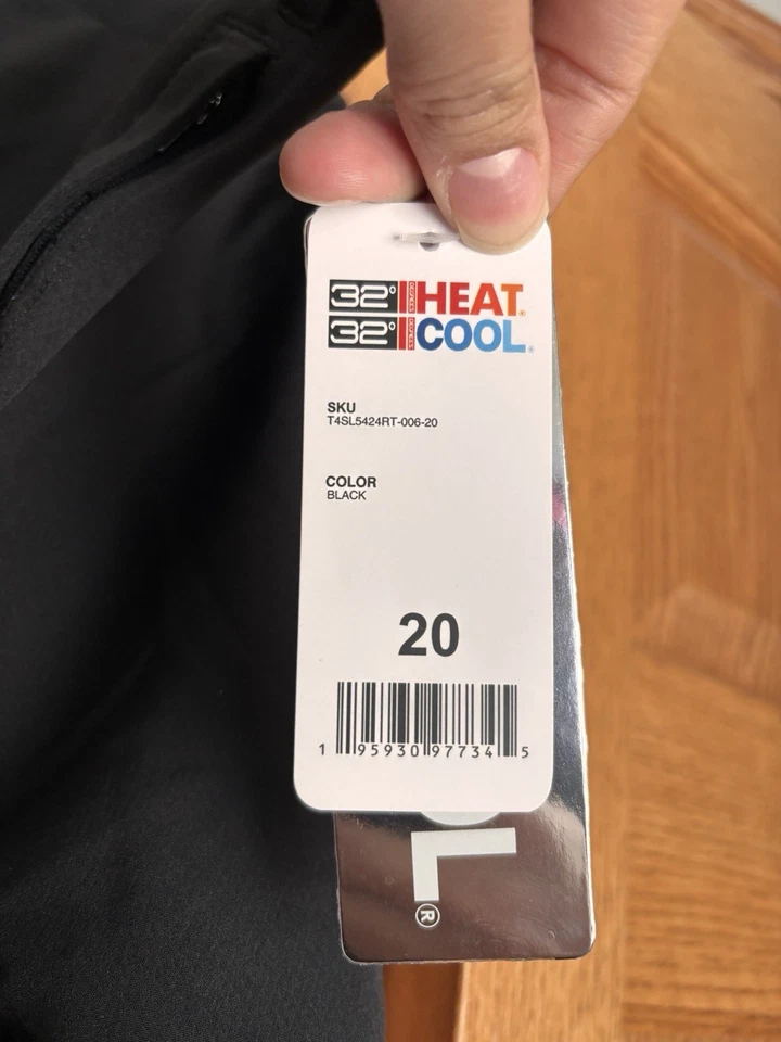 NUEVO CON ETIQUETAS 32 Degrees Cool Hombre Dri-fit Negro Pantalones Cortos Con Bolsillos, Talla 20 Foto 3 de 4