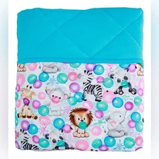 Birdie Bean Zuri Bamboo Viscose Toddler Birdie Quilt Bubblegum Animals 50 X 55