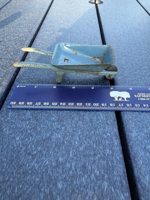 Vintage Pressed Steel Toy Wheel Marx? Toy. Org. Blue Paint