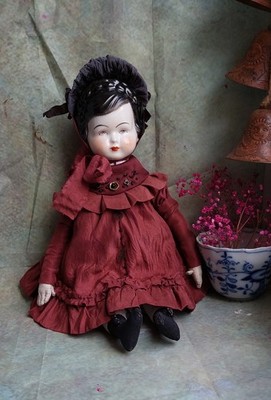Porzellankopf Puppe Mit Schöner Kleidung,34cm