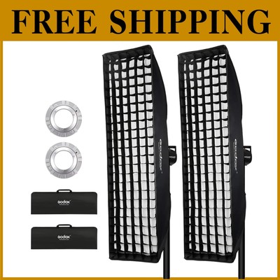 Versatile 20x51cm Strip Softbox Set with Honeycomb Grid for Superior Photography