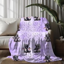 Personalized Baby Dragon Fleece Blanket Custom Name Newborn Gift Kids Room