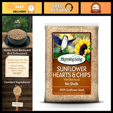 Premium No Mess Sunflower Hearts  Chips Bird Seed 10 lb  Shell-Free Wild Bird