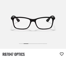 Ray-Ban RB 7047 2000 Black Rectangle Eyeglasses 54-17-140 Men Women Frames Only