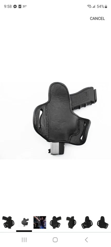 Tagua Gunleather - Leather Gun Holster - Right Hand OWB - G19/SIG P320, Most 9mm - Image 3 of 4