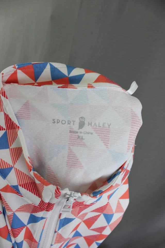 Top deportivo de golf para mujer Haley rojo azul estampado múltiple manga larga XL Foto 3 de 4