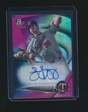 STEVEN HAJJAR 2022 BOWMAN PLATINUM FUCHSIA AUTO PARALLEL 113/199 #TOP-85