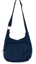 Travelon RFID Blocker Crossbody Anti Theft Navy Blue  Hobo Purse Hand Bag