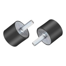 25x20mm M6 Thread Rubber Mounts with Studs Cylindrical Vibration Isolators 4pcs