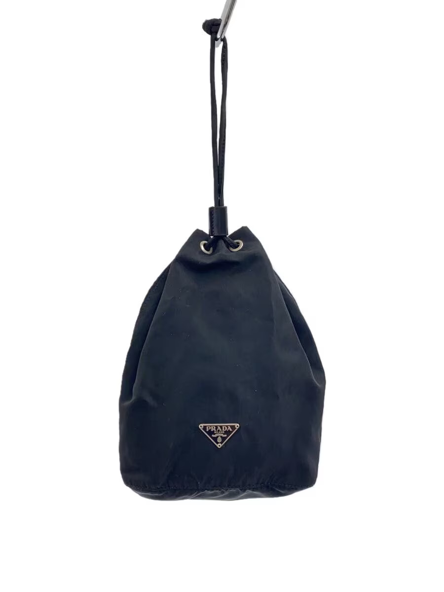 PRADA Nylon Mini Pouch Handbag Black Japan Import