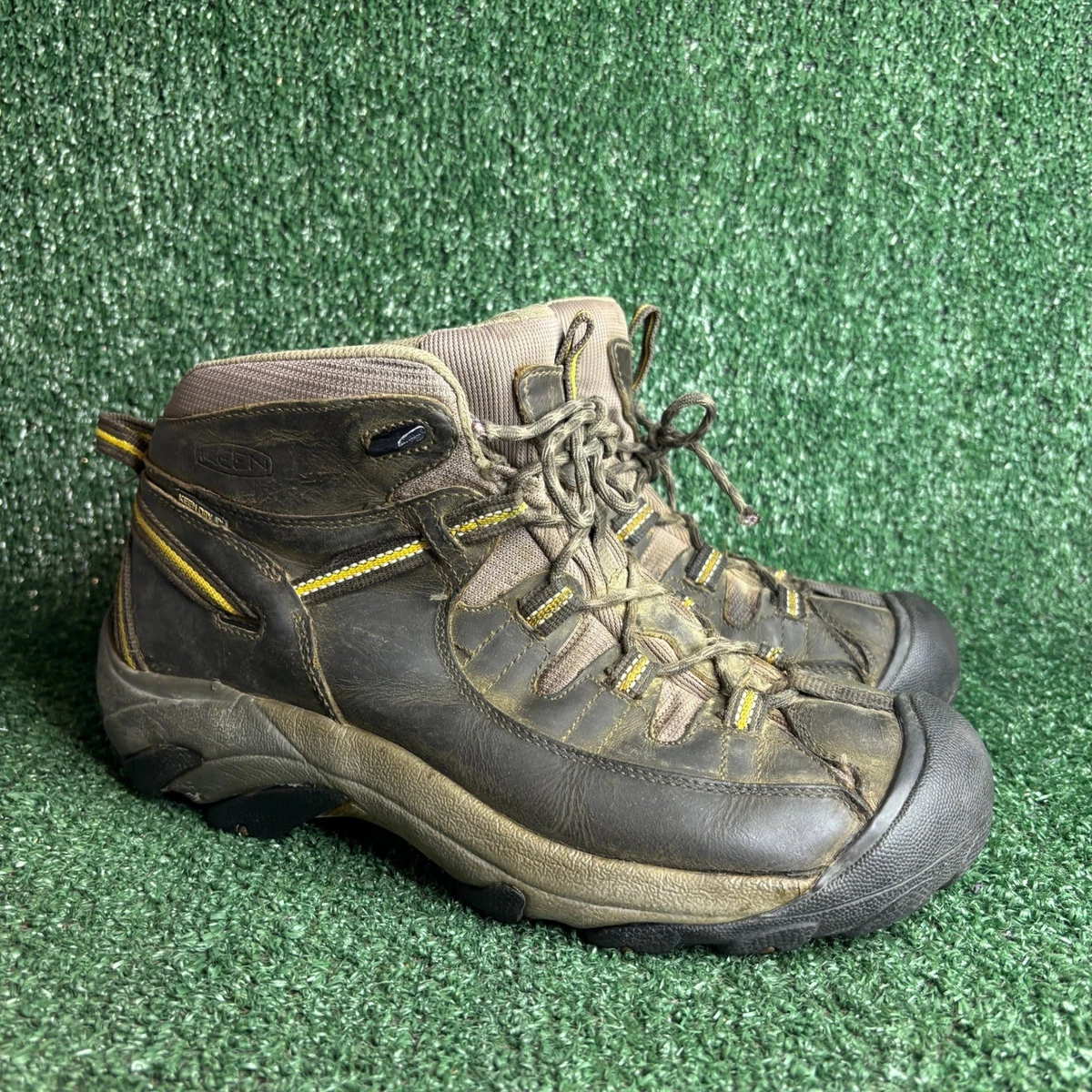 KEEN Targhee II Mens size 9 Hiking Shoes Olive Green Grey Yellow Low Top Leather Amazon.com | KEEN Men main image 2