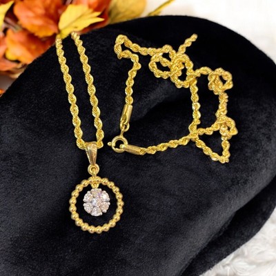 Exquisite 0.40 Carats Round Brilliant Cut Diamonds Morningstar Necklace 14K Gold