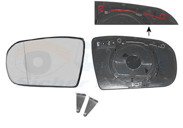 Spiegelglas AußEnspiegel Hagus Van Wezel 3029837 FüR Mercedes Klasse W210 Model-image