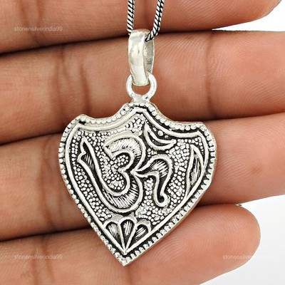 925 Sterling Silver Handcrafted Jewelry Pendant OM G4