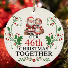 Our 46th Christmas Together Ornament Santa Claus Couple 46 Year Anniversary Gift