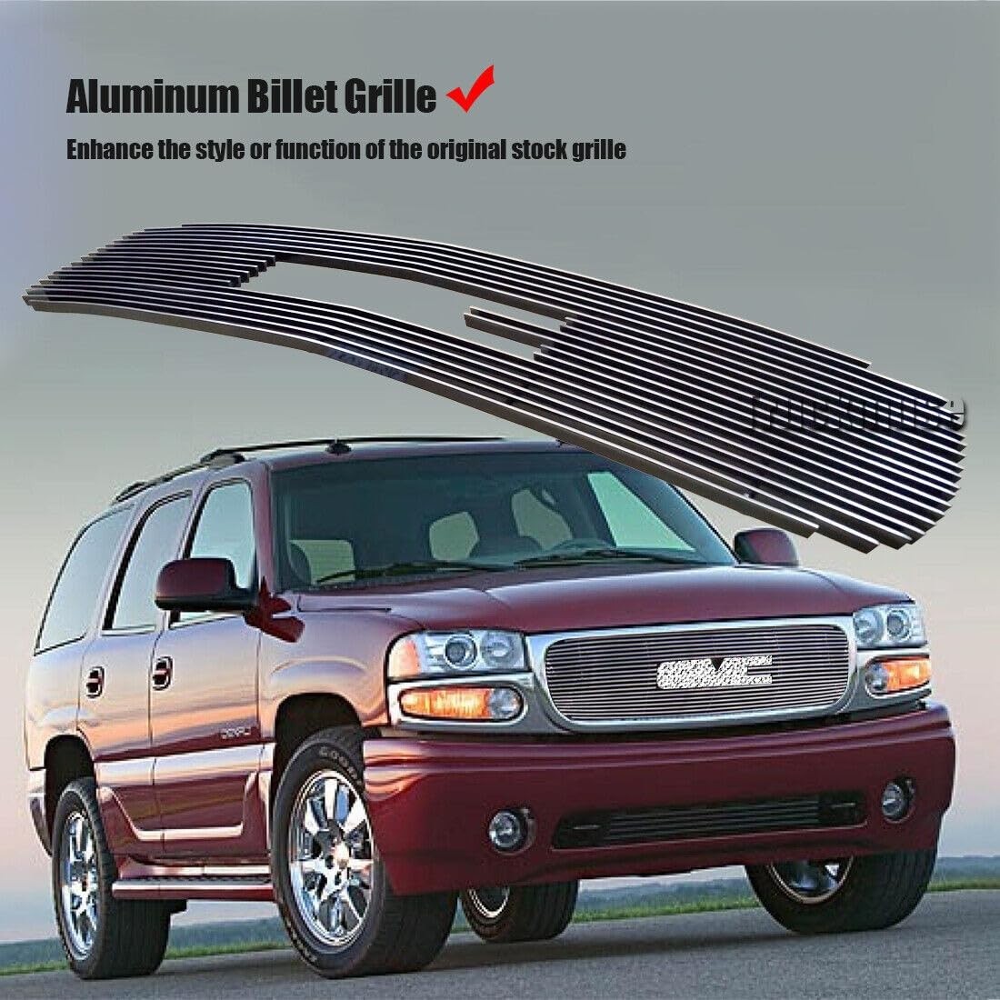 For GMC Sierra Yukon Main Upper Aluminum Horizontal Billet Grille Grill