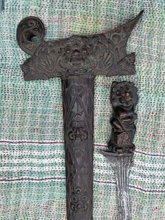 Malay Indonesian Antique Keris Kriss Knife Stunning Damascus Blade