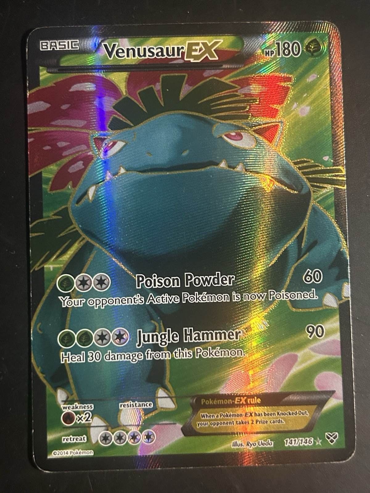 Venusaur EX 141/146 XY Full Art Holo Ultra Rare 180 HP English 2014