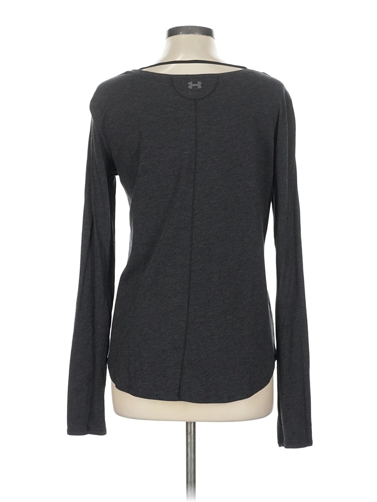 Under Armour Women Gray Long Sleeve T-Shirt L thumbnail 2