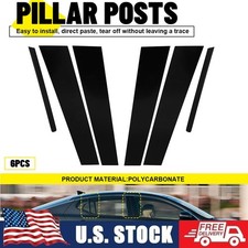 For Kia Optima 2011-2015 Glossy Black Door Window Pillar Posts Trim Cover Kit