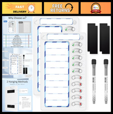 Kids Chore Chart Dry Erase Board - ADHD Task Checklist, Magnetic Routine Planner