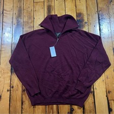 NWT Charter Club Women s Large Luxury 1/4 Zip Mock Neck Cashmere Sweater Maroon