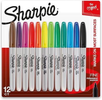 SHARPIE Permanent Markers, Quick Drying And Fade Resistant 12 Count, Assorted 
