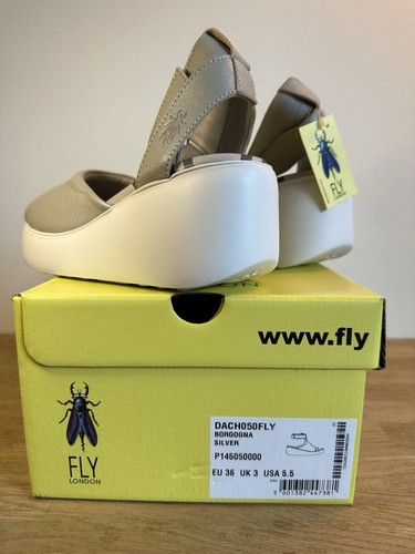 Sandalia Fly London para mujer DACH050FLY plateada Reino Unido 3 - Imagen 6 de 6