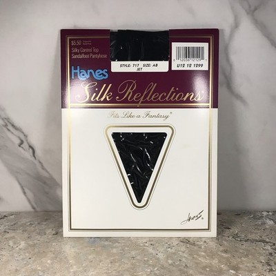 HANES SILK REFLECTIONS SILKY CONTROL TOP PANYTHOUSE COLOR JET SIZE AB