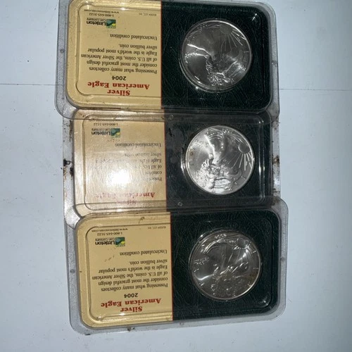 Qty. 3 2004 1 oz Silver American Eagle (Uncirculated) Littleton Coin Co