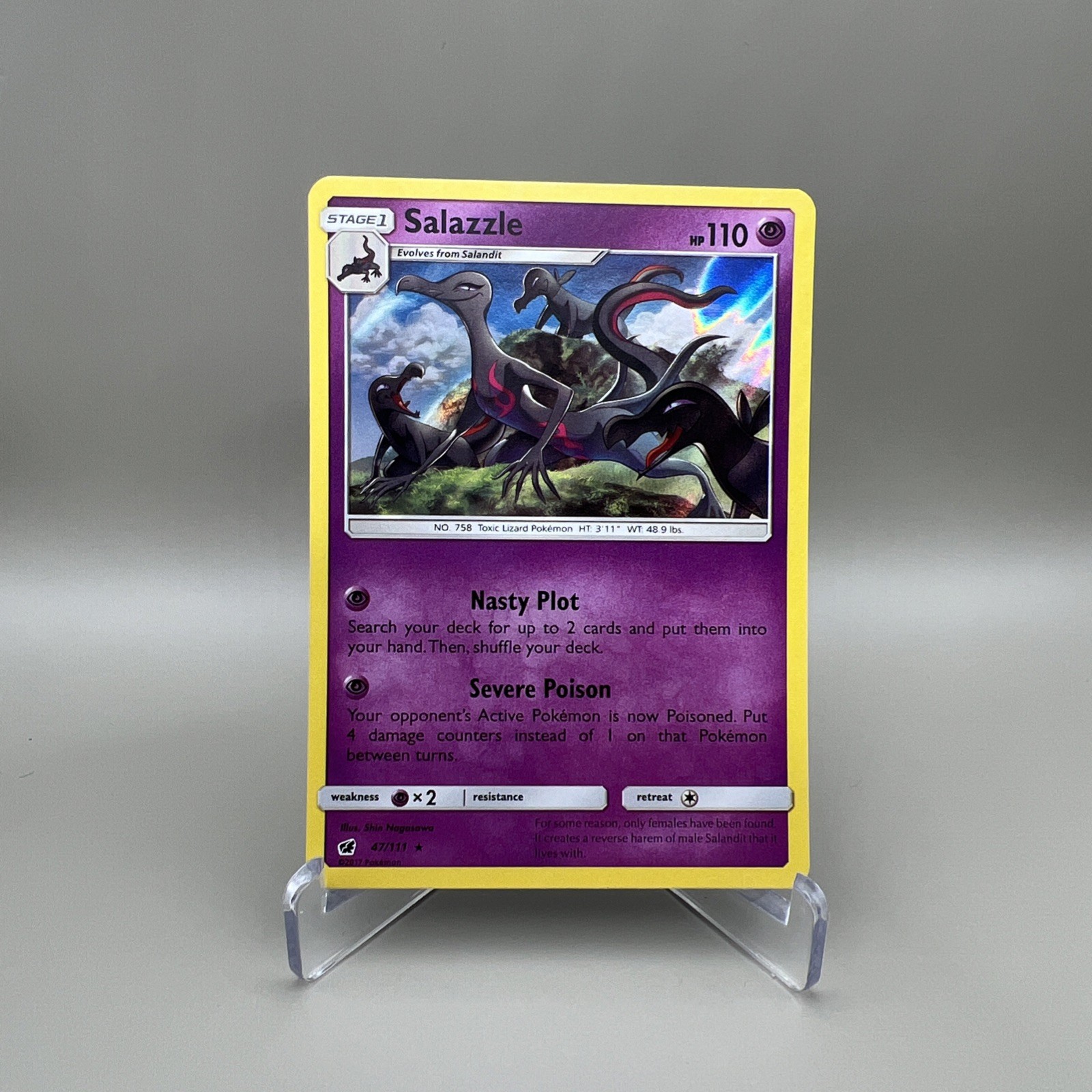 Salazzle 47/111 Holo Rare - Crimson Invasion 2017 Pokemon - NM/M