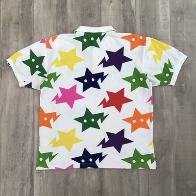 BAPE STA polo shirt multi color a bathing ape star NIGO Size L | eBay