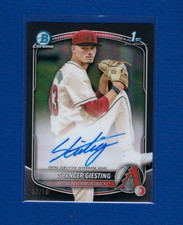 Spencer Giesting 2025 Bowman Chrome Black Refractor Rookie MLB AUTO SP 2/10