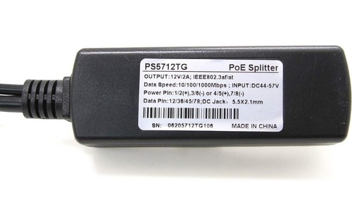 REVODATA Gigabit PoE Splitter 12V/2A DC 5.5*2.1mm Connector 48V PoE to DC 12V/2A - Picture 7 of 8