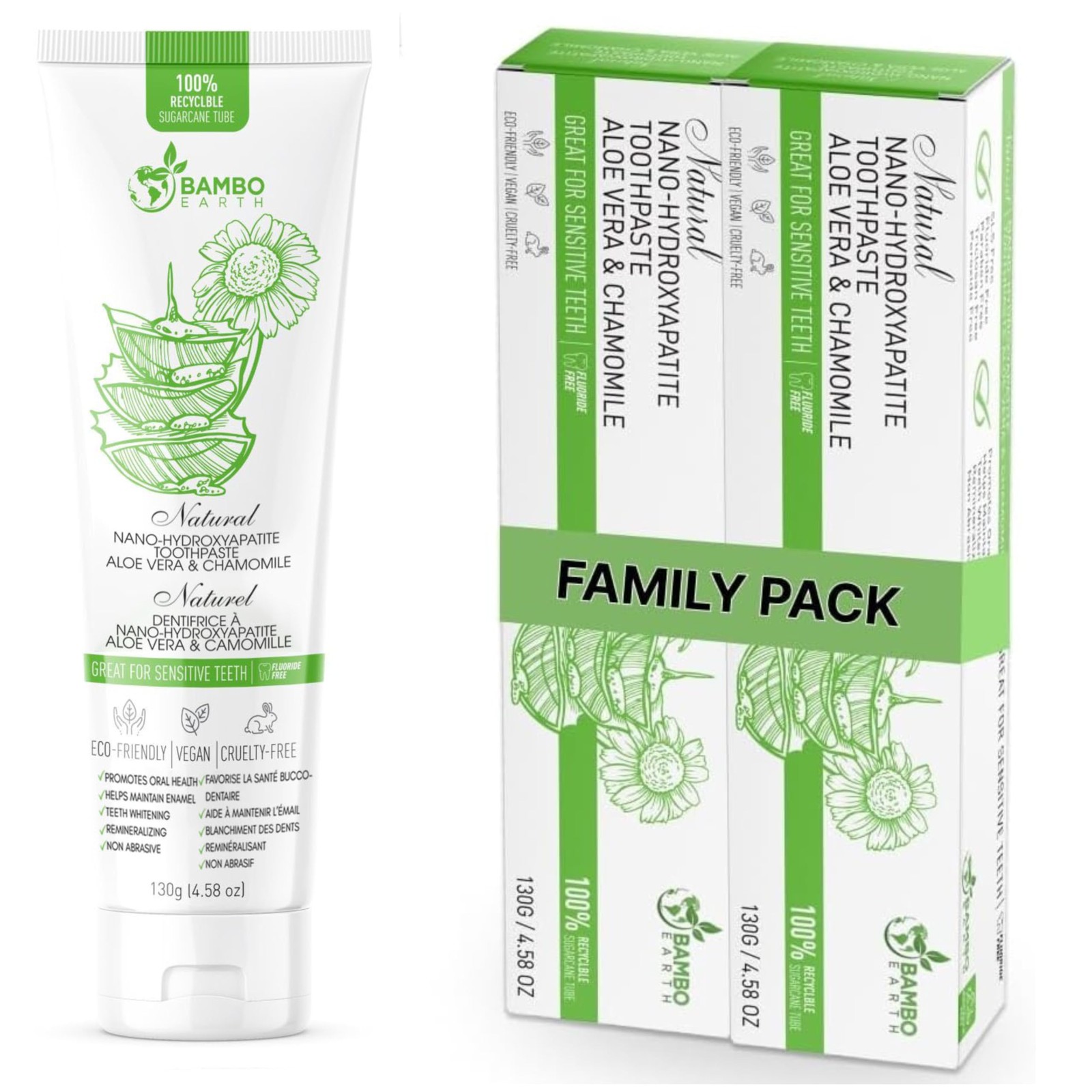 Natural Fluoride Free Toothpaste Nano Hydroxyapatite Remineralizing Sensitive