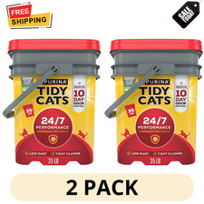 2 Pack Purina Tidy Cats 24 7 Performance Cat Litter 35lb Clean Linen Clumping 0.66 per pound