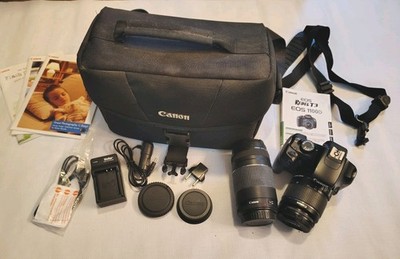 Canon EOS Rebel T3 DSLR Camera Kit - 18-55mm, 75-300mm, Bag, Charger, Tested