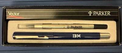 Vintage New Parker Vector Rolling Ball Pen Writing IBM Advertising THINK