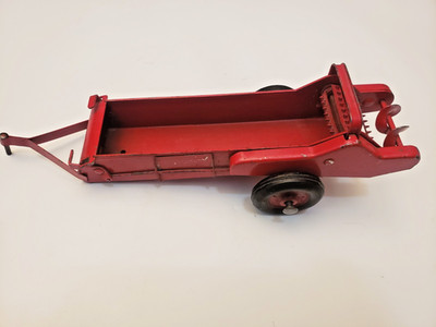 Vintage McCormick -Deering Red Metal Tractor Spreader attachment