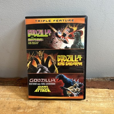 TRIPLE FEATURE GODZILLA Mothra King Ghidorah Japanese Monster Movie DVD SET