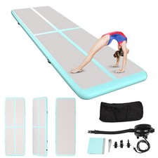 10ft Inflatable Gymnastics Mat with Electric Pump,4 Inch Thick Exercise Mat f...