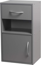 1 Door 1 Drawer Wooden Bedroom Bedside Cabinet Shelf Nightstand Side Table Unit