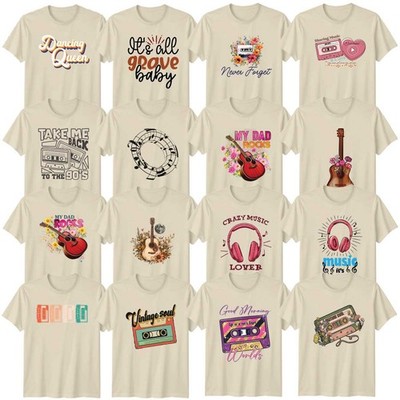 Retro Musik Erwachsene T-Shirt Akustikgitarre Musikliebhaber Geschenk