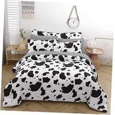 King Size Cow Comforter Set 8 Pieces Black and White King 8Pcs Cow Pattern
