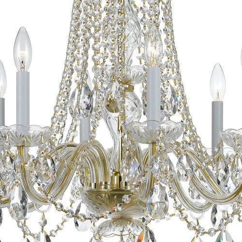 Crystorama 26" Wide Brass 8-Light Traditional Crystal Chandelier - Picture 4 of 6