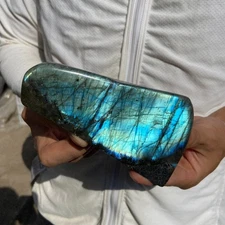 1.5lb Natural labradorite quartz crystal freeform polished specimen healing