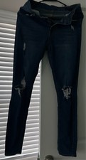 Pre-Owned Blue Distressed Denim Jeans Women's - Size: Small - Mid Wash