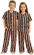 Kids Classic Stripe Pajama Set 1-11Y  Boys Girls Cotton Rayon Sleepwear PJs