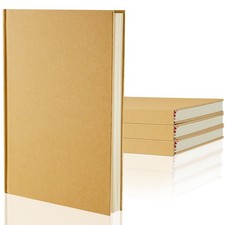 Henoyso 4 Pcs A5 Blank Notebooks Journals Bulk 100 Sheets/200 Pages Unlined Craf