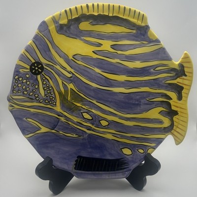 Studio Nova Hand Painted Barrier Fish Plate 10''